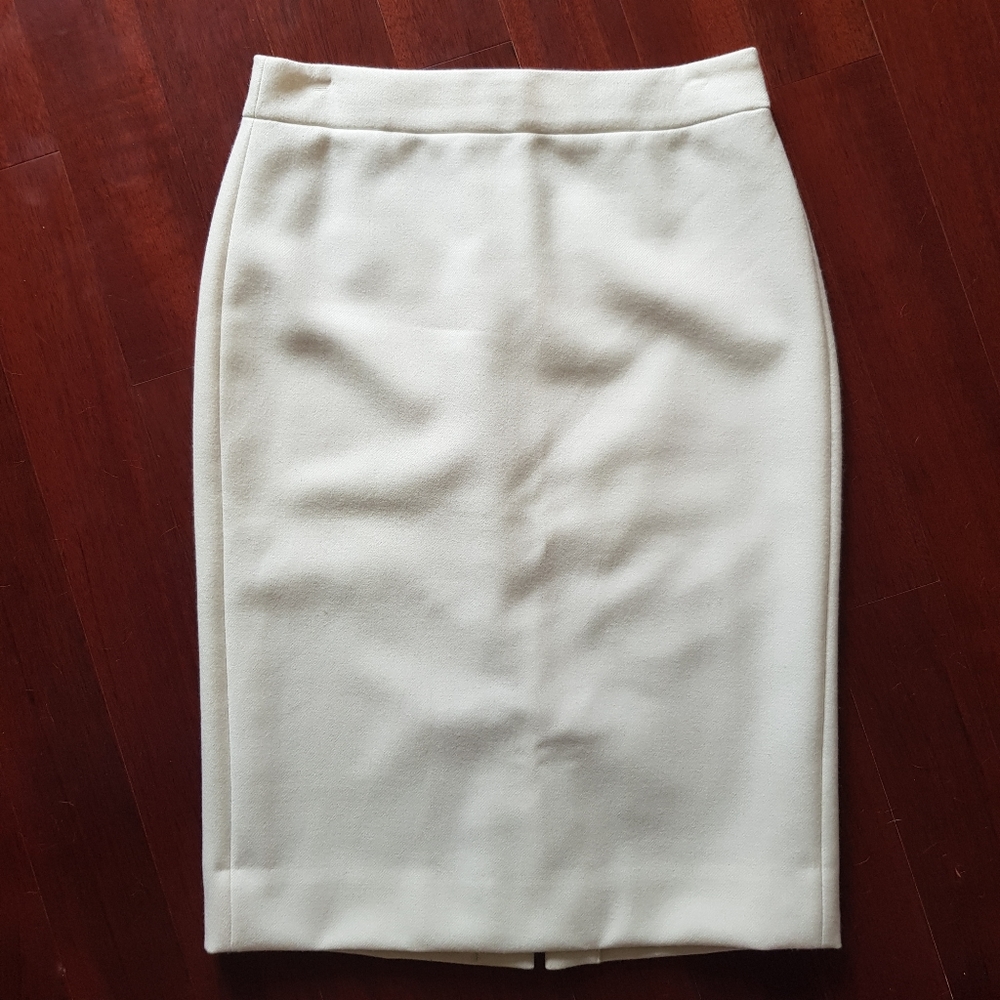 J. Crew Tall No. 2 Pencil Skirt in Ivory/Cream